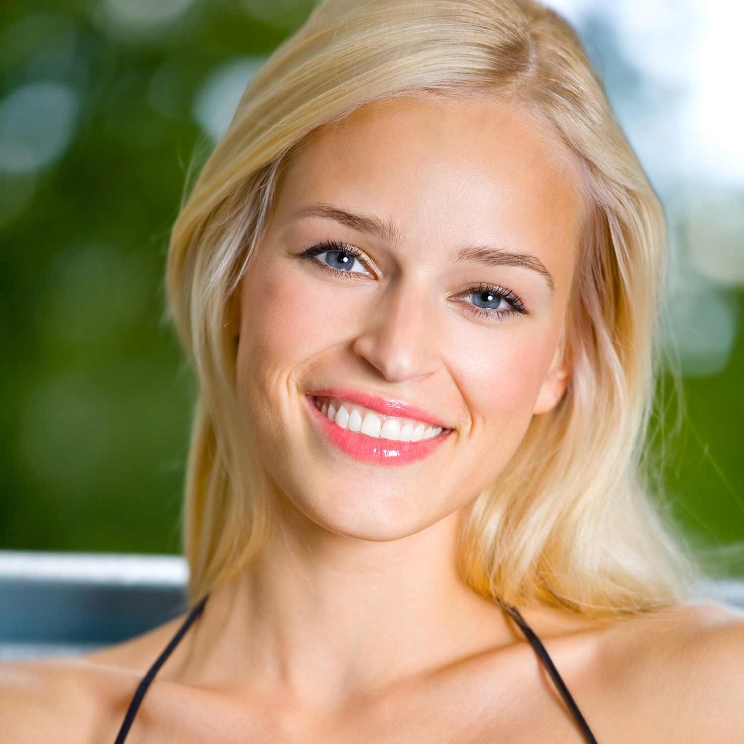 Smiling Young Beautiful Woman Outdoors Extrude Hone Afm 