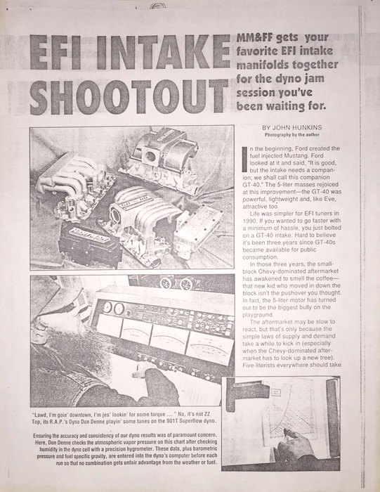 EFI Intake Shootout 1993